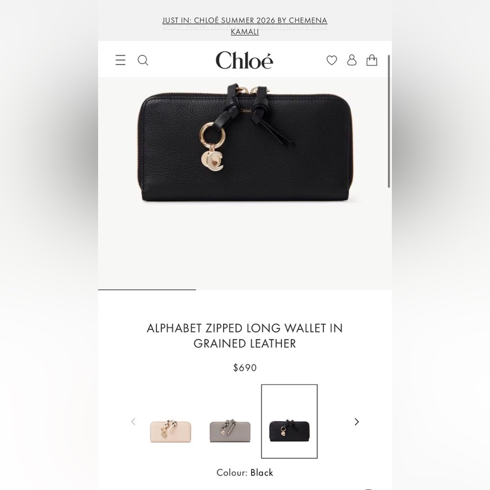 Chloè Alphabet Grained Leather Zippy Wallet - Picture 2 of 16